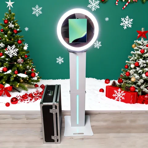 Photo Booth Machines Wedding For iPad 12.9inch Quick Install iPad Photobooth With Ring Light Selfie Photo Booth for Holiday