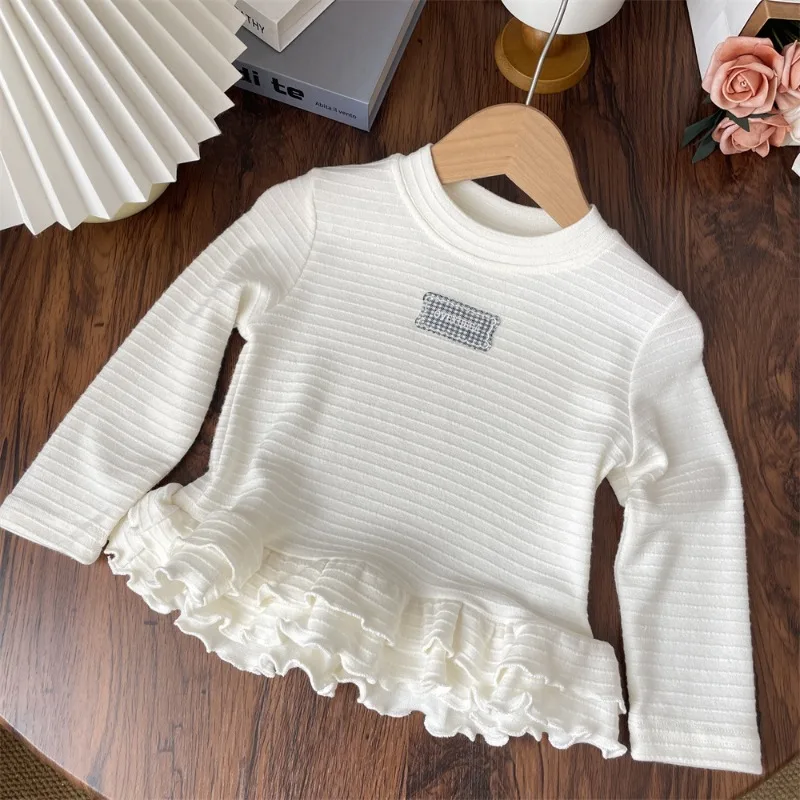 2025 Spring and Autumn Girls' Cake Lace Striped Long Sleeve T-shirt, Children's Interior Top, Women's Baby Bottom Shirt
2025 Spring and Autumn Girls' Cake Lace Striped Long Sleeve T-shirt, Children's Interior Top, Women's Baby Bottom Shirt