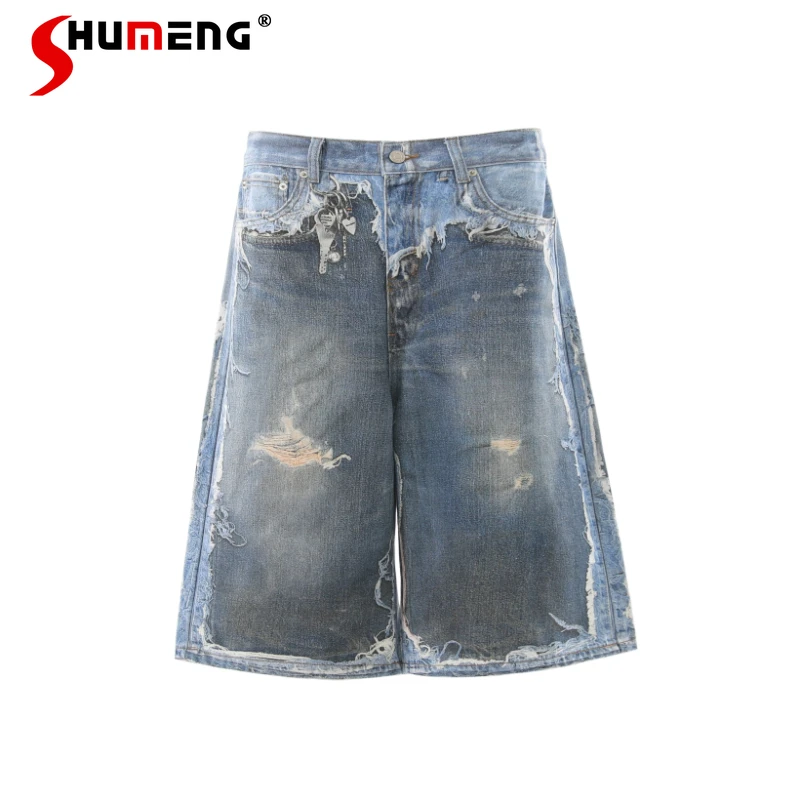 2026 Summer Fashion Printed Denim Cropped Pants Sexy Girl High Street Short Jeans Personality Long Wide-leg Short Denim Pants
2026 Summer Fashion Printed Denim Cropped Pants Sexy Girl High Street Short Jeans Personality Long Wide-leg Short Denim Pants