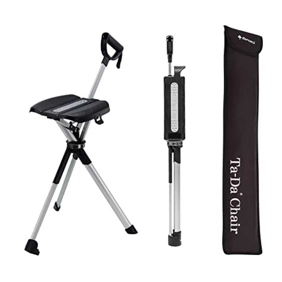 Ta-Da Chair Series 2- Portable Walking Stick Cane with Seat Foldable Chair Hiking Stick for Camping Hiking Lightweight Aluminum
Ta-Da Chair Series 2- Portable Walking Stick Cane with Seat Foldable Chair Hiking Stick for Camping Hiking Lightweight Aluminum