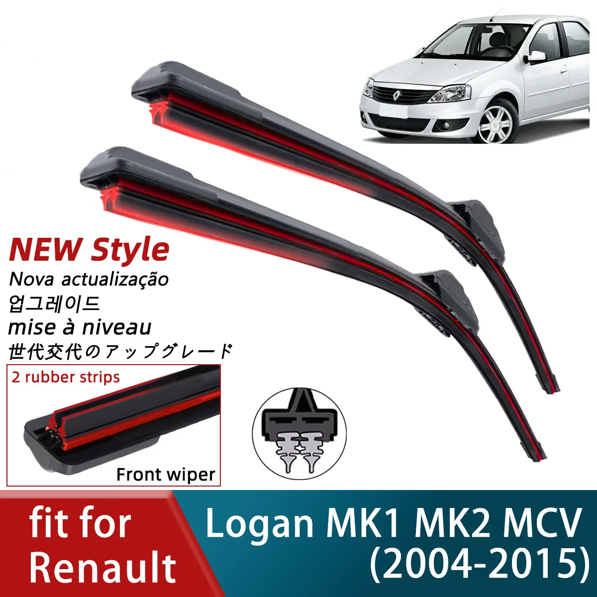 Double Rubber Car Wiper for Renault Logan MK1 MK2 MCV Front Blades Brushes Cutter Automobiles Part Accessories Windscreen Wipers
Double Rubber Car Wiper for Renault Logan MK1 MK2 MCV Front Blades Brushes Cutter Automobiles Part Accessories Windscreen Wipers