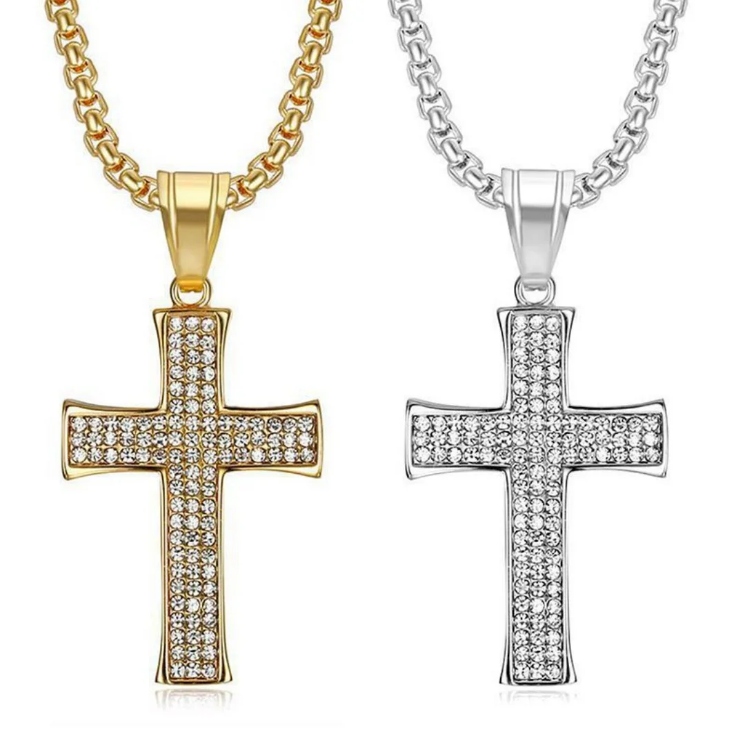 Хип-хоп кулон-крест с фианитами в стиле Iced Out Bling, золотистого и серебристого цвета, из нержавеющей стали, с цирконием, для женщин и мужчин, ювелирное украшение
Хип-хоп кулон-крест с фианитами в стиле Iced Out Bling, золотистого и серебристого цвета, из нержавеющей стали, с цирконием, для женщин и мужчин, ювелирное украшение