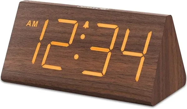 Wooden Digital Alarm Clocks for Bedrooms - Electric Desk Clock with Large Numbers, USB Port, Loud
Wooden Digital Alarm Clocks for Bedrooms - Electric Desk Clock with Large Numbers, USB Port, Loud