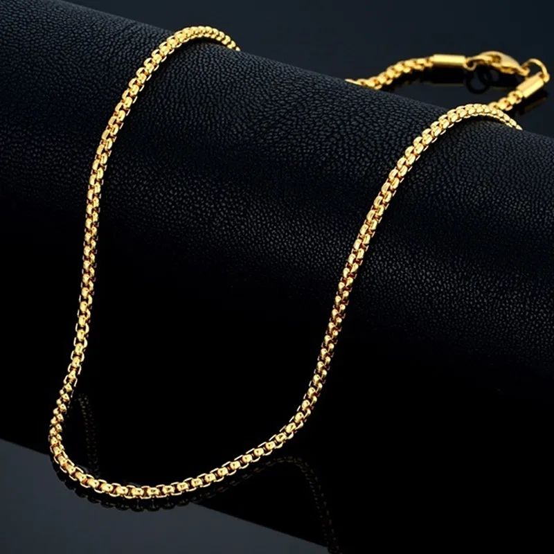 18" 22" 24" Long Necklace 3MM Wide Gold-color Punk Gold Chains for Elegant Women Chain Party Jewelry Necklaces for Women /Men
18" 22" 24" Long Necklace 3MM Wide Gold-color Punk Gold Chains for Elegant Women Chain Party Jewelry Necklaces for Women /Men