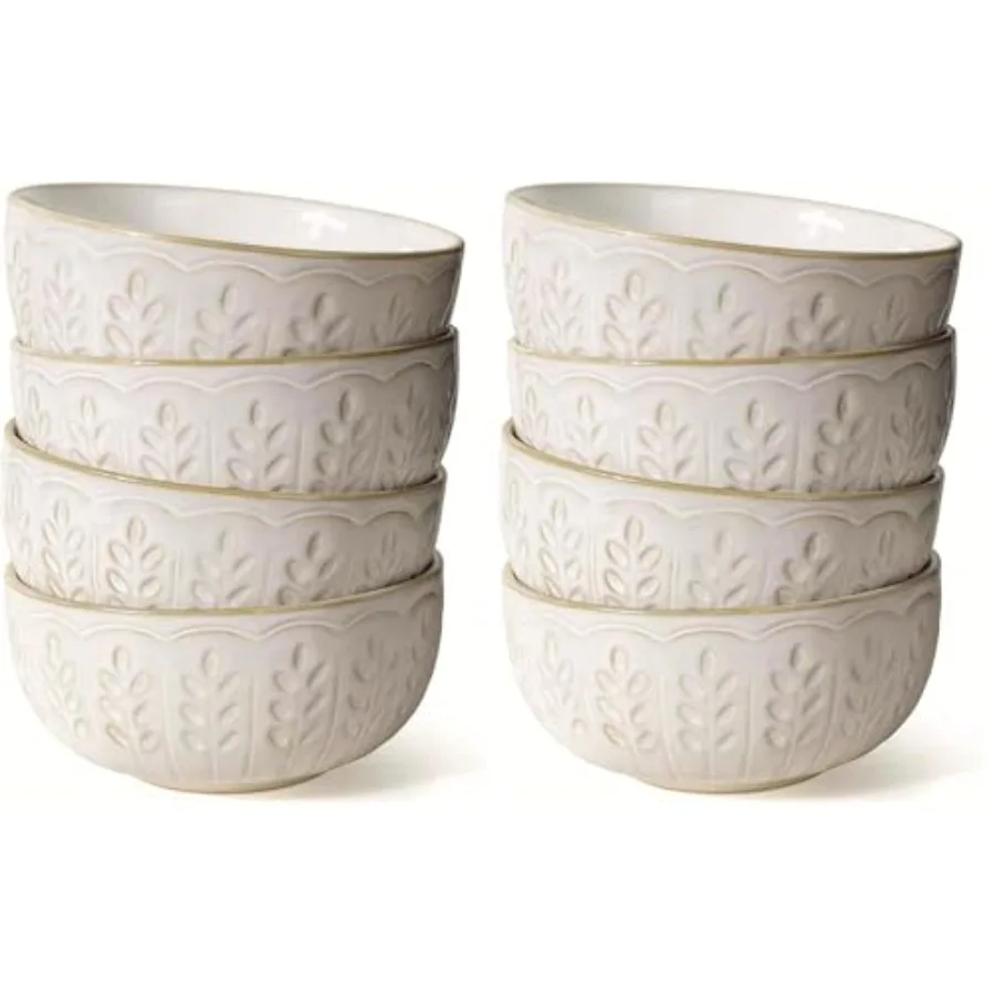 Soup Bowls Cereal Bowls Set of 4 White Embossment Ceramic Ramen Bowls for Dinner Salad Pho Noodle Pasta Snacks Dishwasher Micro
Soup Bowls Cereal Bowls Set of 4 White Embossment Ceramic Ramen Bowls for Dinner Salad Pho Noodle Pasta Snacks Dishwasher Micro
