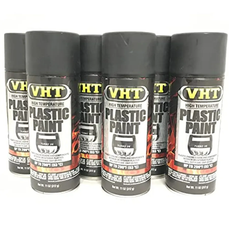 VHT SP820 Black High Temperature Plastic Paint 11oz - 6 PACK for Automotive Engine Parts Durable Black Finish Heat Resistant Up
VHT SP820 Black High Temperature Plastic Paint 11oz - 6 PACK for Automotive Engine Parts Durable Black Finish Heat Resistant Up
