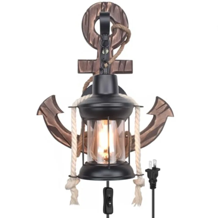 Anchor Pirate Nautical Wall Sconce Plug in or Hardwire, Indoor Antique Vintage Coastal Beach Ocean Themed Sconce Wall Light, Be
Anchor Pirate Nautical Wall Sconce Plug in or Hardwire, Indoor Antique Vintage Coastal Beach Ocean Themed Sconce Wall Light, Be