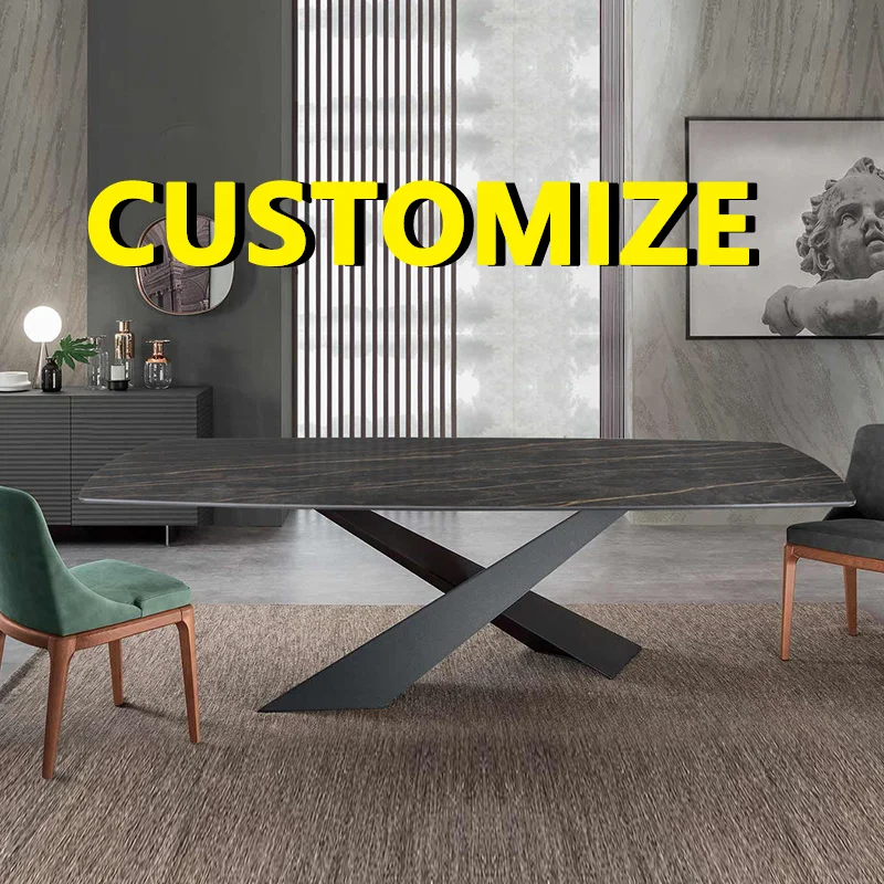 Any Size Custom Premium Natural Slate Dining Table Long Durable Cross Design Metal Base Luxury Apartment House Dining Furniture
Any Size Custom Premium Natural Slate Dining Table Long Durable Cross Design Metal Base Luxury Apartment House Dining Furniture