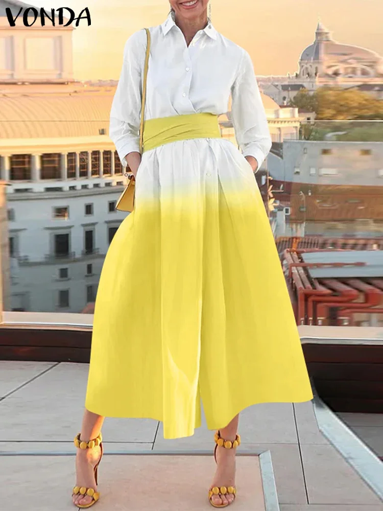 Plus Size 5XL VONDA Women Elegant Shirt Dress 2025 Color Patchwork Belt Sundress Casual Long Sleeve Turn-down Collar Vestidos
Plus Size 5XL VONDA Women Elegant Shirt Dress 2025 Color Patchwork Belt Sundress Casual Long Sleeve Turn-down Collar Vestidos