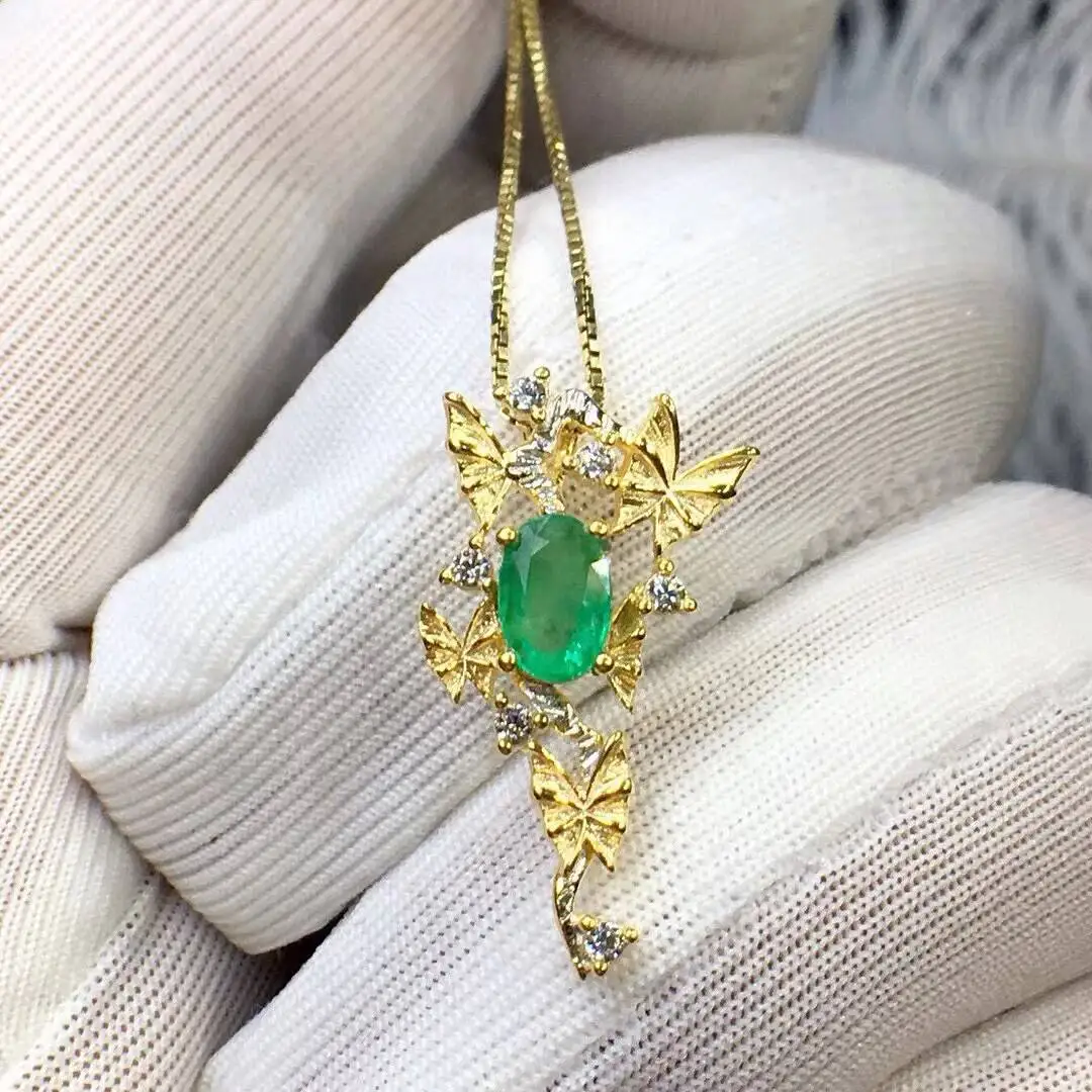 KJJEAXCMY New style Jewelry Natural Women's Emerald Pendant 925 silver inlay Brilliant colors High clarity supports detection
KJJEAXCMY New style Jewelry Natural Women's Emerald Pendant 925 silver inlay Brilliant colors High clarity supports detection