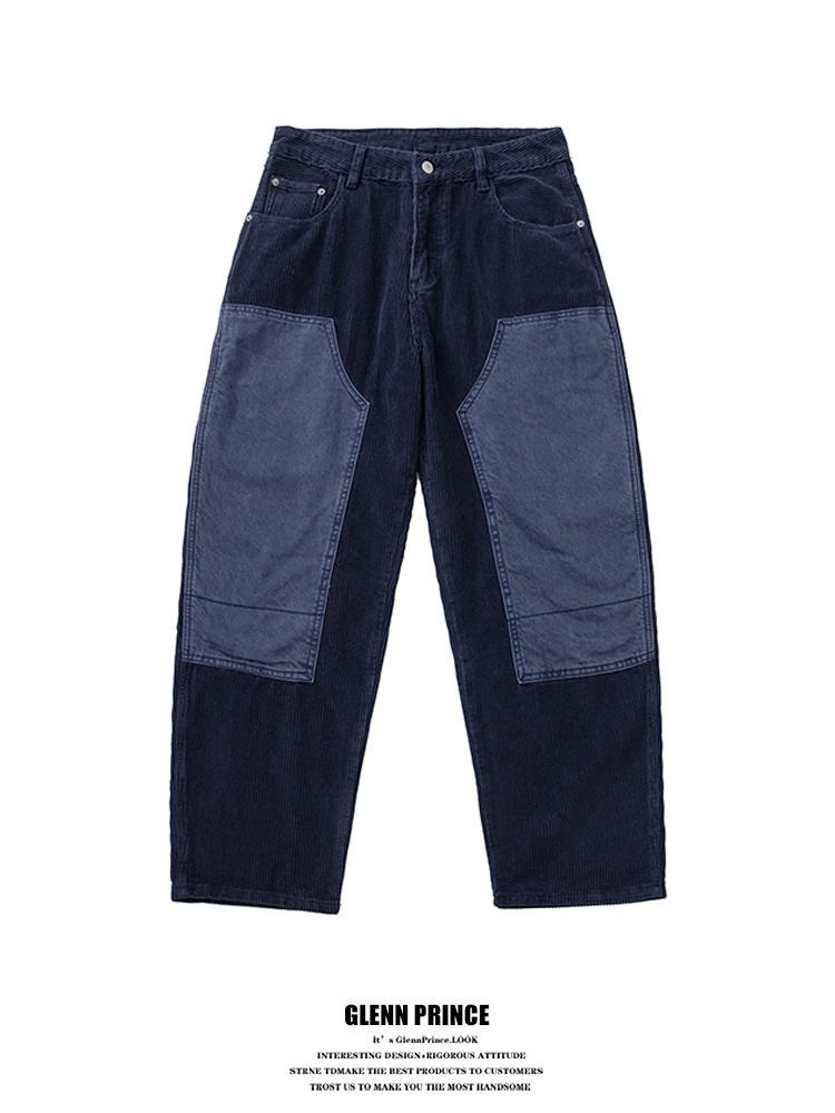 Мужские повседневные брюки из хлопкового вельвета с нашивками, свободного прямого кроя, с заплатками на коленях, в рабочем стиле, модные, прямого силуэта
Мужские повседневные брюки из хлопкового вельвета с нашивками, свободного прямого кроя, с заплатками на коленях, в рабочем стиле, модные, прямого силуэта