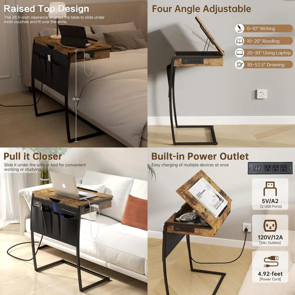 Couch Laptop Desk with Charging Station, Rustic Brown, Slide Under Couch Table, Bed Eating Desk
Couch Laptop Desk with Charging Station, Rustic Brown, Slide Under Couch Table, Bed Eating Desk