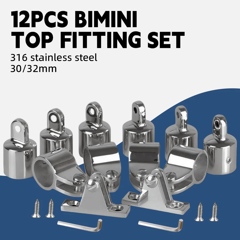 AndyMarine 12PCS Marine 316 Stainless Steel Bimini Top Hardware Fitting Set 30/32mm Deck Hinge Jaw Slide Eye End Fitting
AndyMarine 12PCS Marine 316 Stainless Steel Bimini Top Hardware Fitting Set 30/32mm Deck Hinge Jaw Slide Eye End Fitting