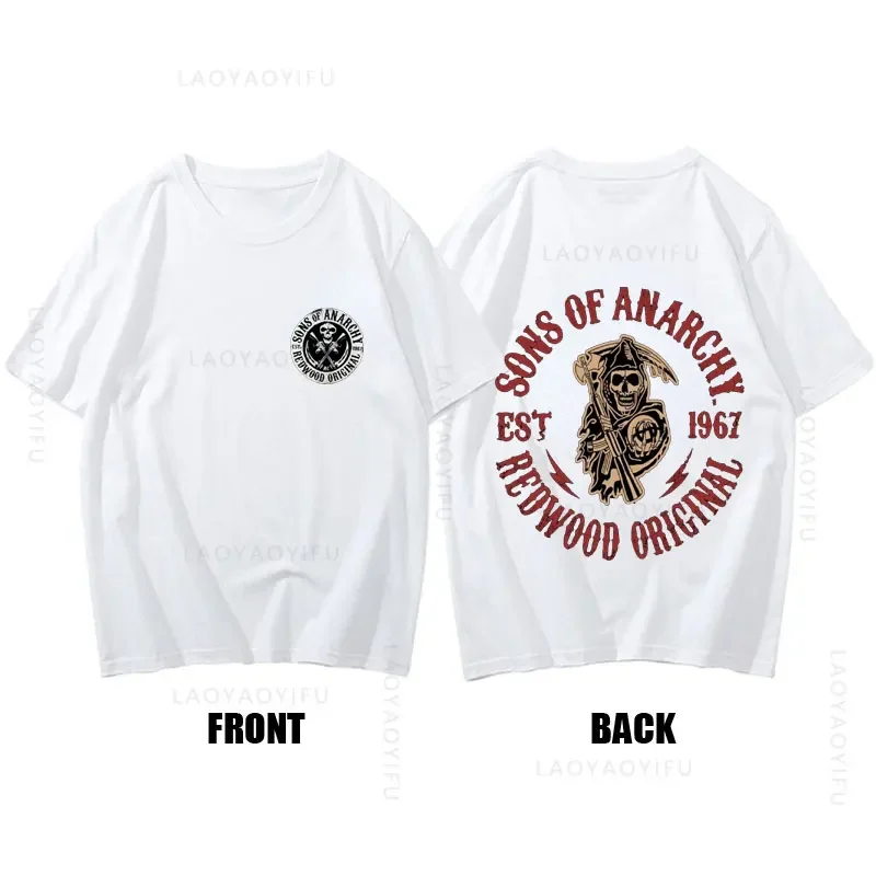 Sons of Theme Anarchys Print T-shirt Men Women Trend Hip Hop Rock Short Sleeve Tee Summer 100%Cotton Streetwear Clothes Tops
Sons of Theme Anarchys Print T-shirt Men Women Trend Hip Hop Rock Short Sleeve Tee Summer 100%Cotton Streetwear Clothes Tops