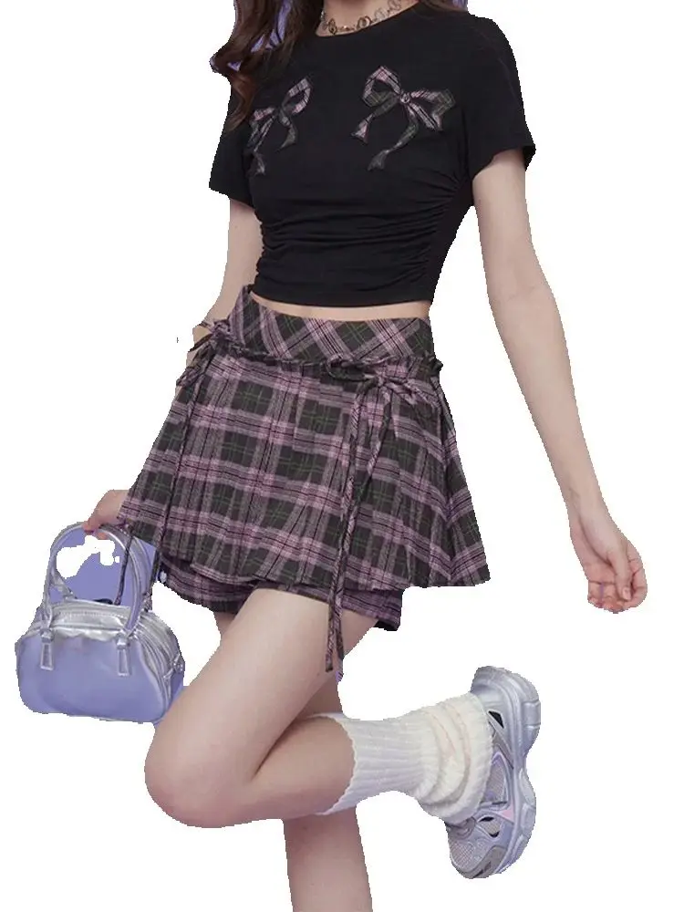 Women's A-line Pleated Pink Skirt Vintage Aesthetic Preppy Style Y2k Mini Skirt Harajuku Korean Bow Skirt 2000s Clothes Summer
Women's A-line Pleated Pink Skirt Vintage Aesthetic Preppy Style Y2k Mini Skirt Harajuku Korean Bow Skirt 2000s Clothes Summer