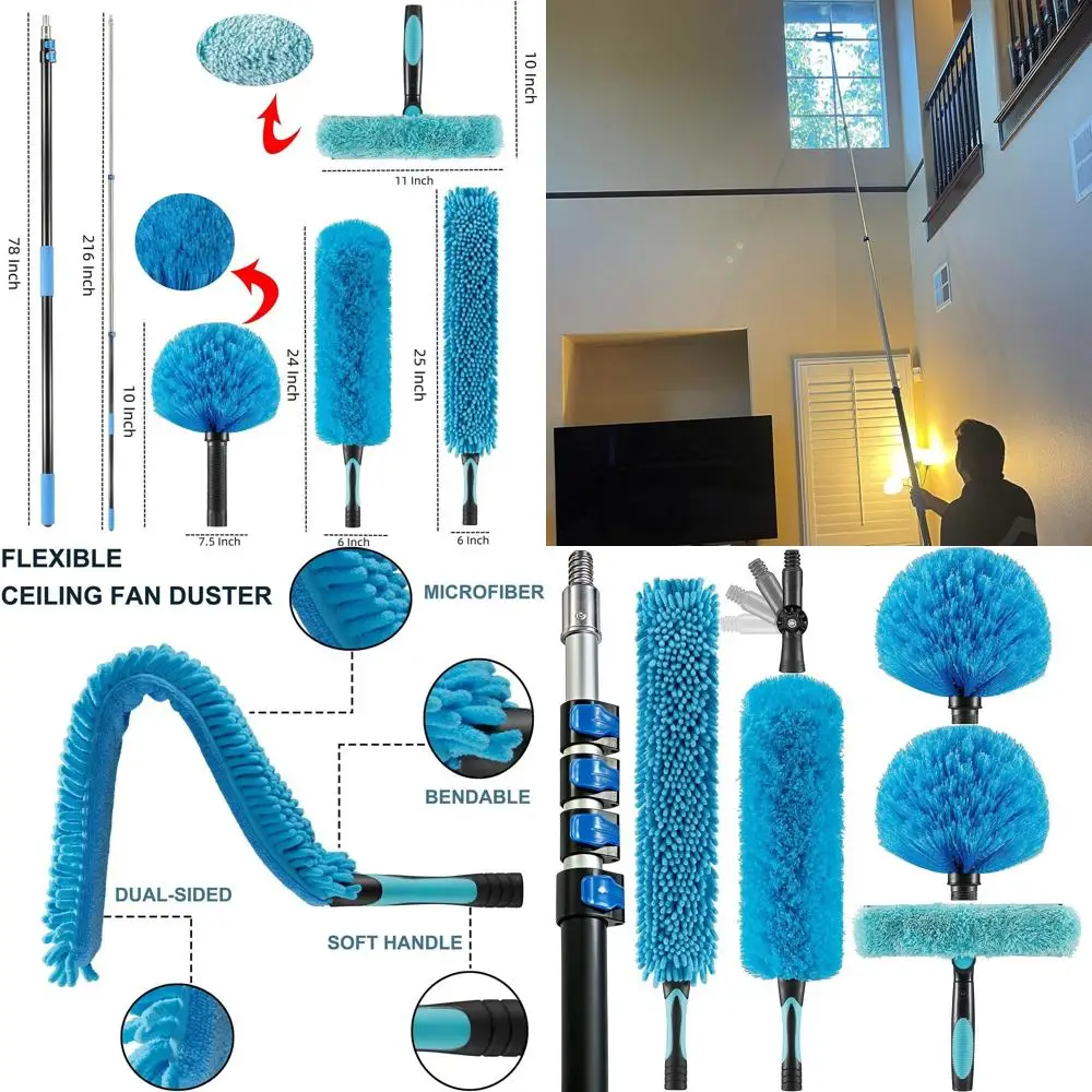 Регулируемая швабра-удлинитель для высотных работ (7,6 м) с телескопической ручкой 1,8-5,5 м для уборки паутины, стекол и окон
Регулируемая швабра-удлинитель для высотных работ (7,6 м) с телескопической ручкой 1,8-5,5 м для уборки паутины, стекол и окон