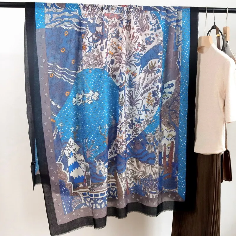 High-end Elegant Women Exquisite Times New Sound Printed Quality Water Soluble Wool Handmade Fringe Versatile Long Scarf Shawl
High-end Elegant Women Exquisite Times New Sound Printed Quality Water Soluble Wool Handmade Fringe Versatile Long Scarf Shawl