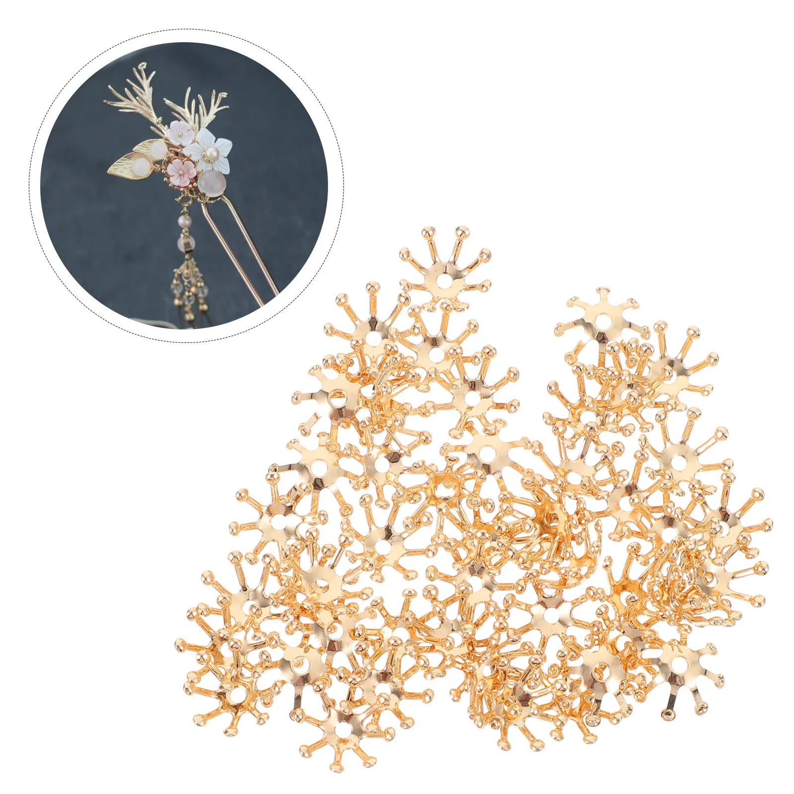 50Pcs High Grade Copper Flower Bud Hair Pins DIY Headdress Making Materials for Jewelry Bracelet Craft Projects
50Pcs High Grade Copper Flower Bud Hair Pins DIY Headdress Making Materials for Jewelry Bracelet Craft Projects