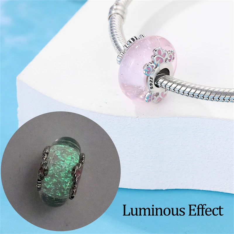 925 Sterling Silver Luminous Fresh Garden Glass Charms Beads Fit 3mm Original Bracelet DIY Women Fine Anniversary Jewelry Gifts
925 Sterling Silver Luminous Fresh Garden Glass Charms Beads Fit 3mm Original Bracelet DIY Women Fine Anniversary Jewelry Gifts