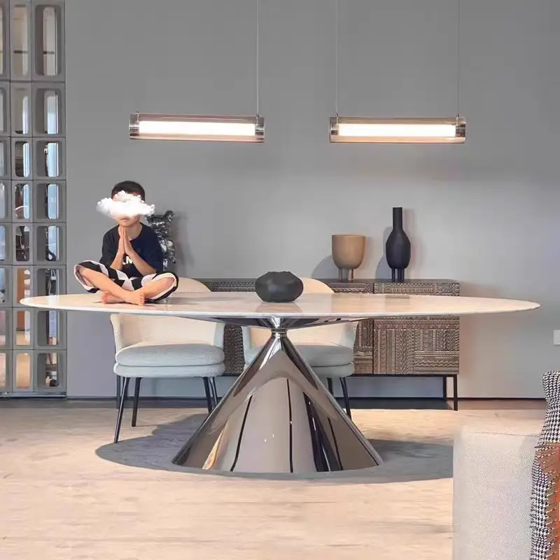 Designer UFO Dining Table Italian Minimalist Oval Supercrystalline Stone Slate Marble Villa Deluxe Table
Designer UFO Dining Table Italian Minimalist Oval Supercrystalline Stone Slate Marble Villa Deluxe Table
