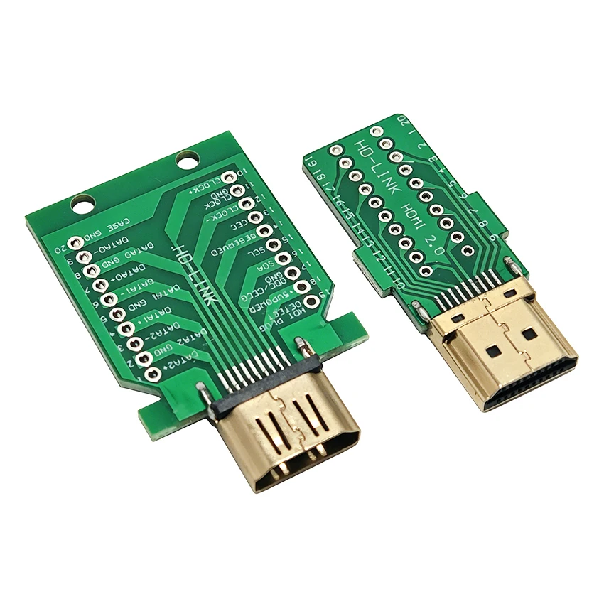 DIY Standard HDMI Welded Male Plug Female Jack 19Pin Cable Connector 1.6mm Female Socket with PCB
DIY Standard HDMI Welded Male Plug Female Jack 19Pin Cable Connector 1.6mm Female Socket with PCB