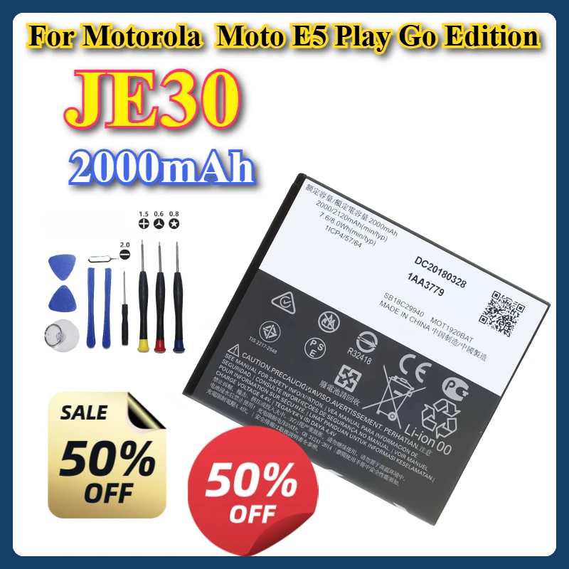 JE30 2000mAh Brand New Mobile Phone Battery For Motorola Moto E5 Play Go Edition Mobile phone Batteries
JE30 2000mAh Brand New Mobile Phone Battery For Motorola Moto E5 Play Go Edition Mobile phone Batteries