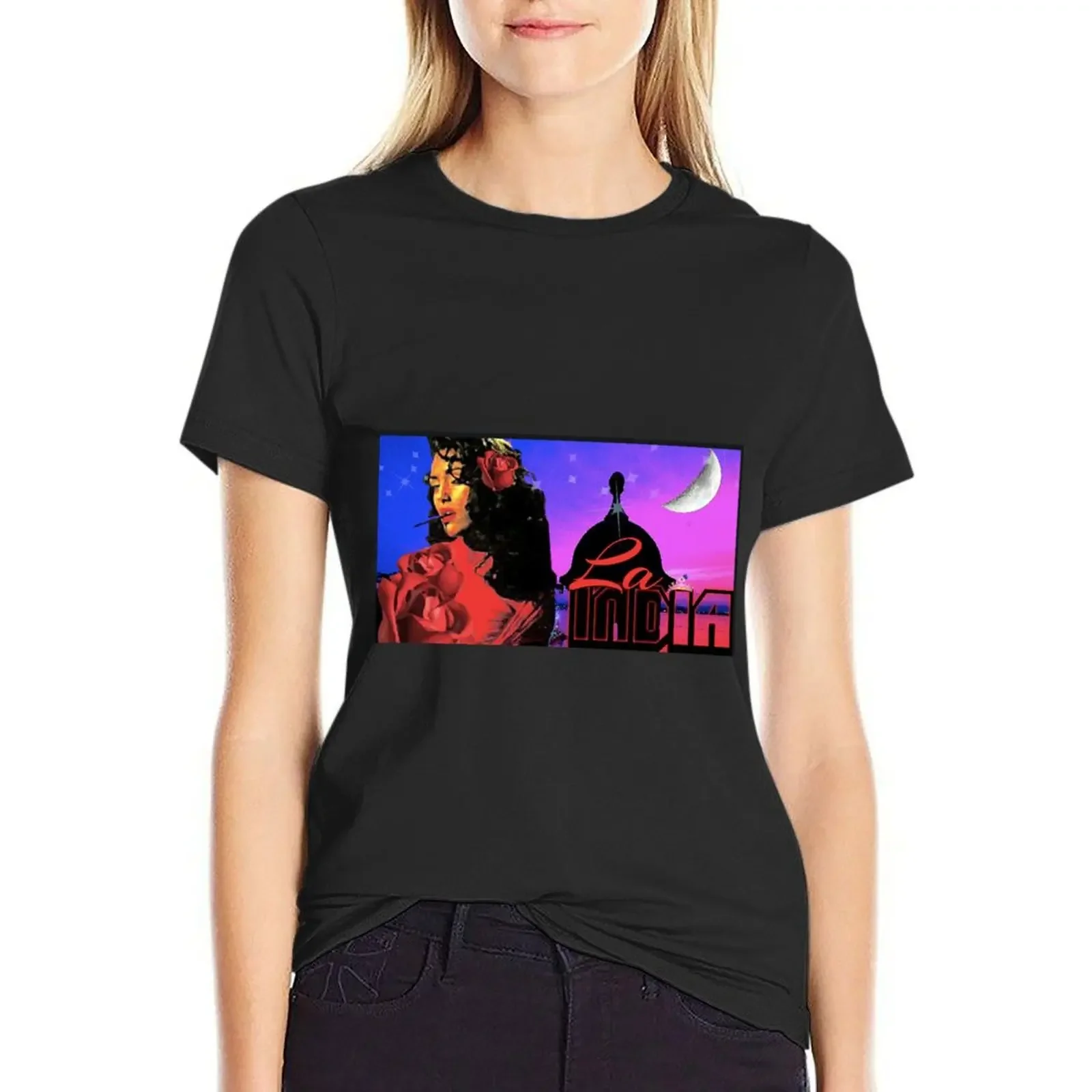 LA INDIA SALSA T-Shirt anime clothes funnys Female clothing white t shirts for Women
LA INDIA SALSA T-Shirt anime clothes funnys Female clothing white t shirts for Women