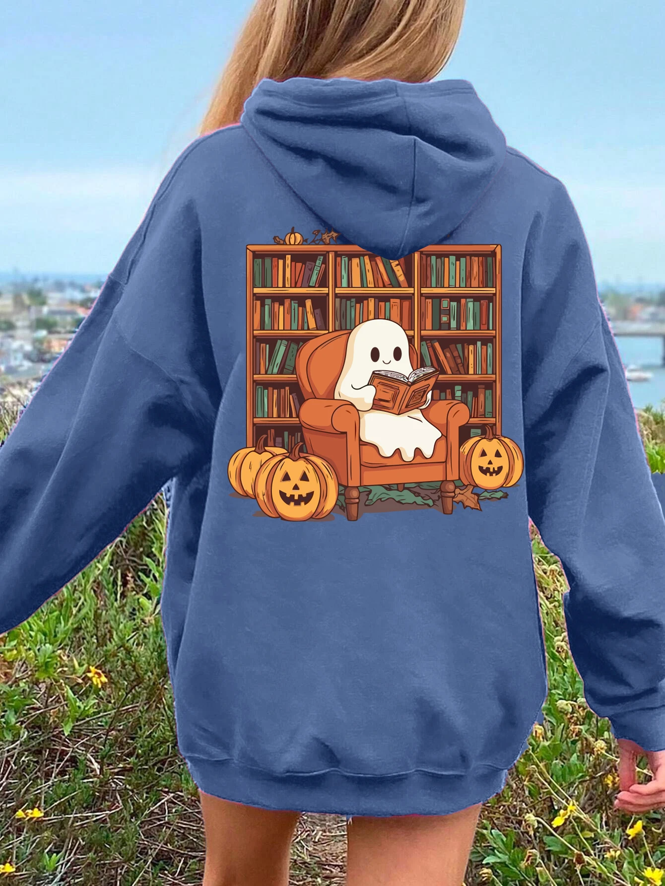 Halloween Ghost Reading Print Sweatshirt Women's Fashion Quality Hooded Warm Casual Autumn Hoodies Simple Loose Pullover Tops
Halloween Ghost Reading Print Sweatshirt Women's Fashion Quality Hooded Warm Casual Autumn Hoodies Simple Loose Pullover Tops