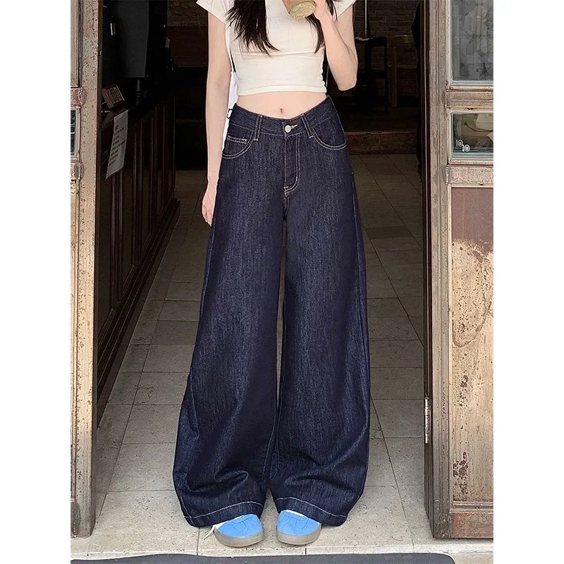 YIBASHU женские темно-синие свободные широкие джинсы уличные крутые мешковатые брюки с высокой талией для девочек женские прямые джинсовые брюки
YIBASHU женские темно-синие свободные широкие джинсы уличные крутые мешковатые брюки с высокой талией для девочек женские прямые джинсовые брюки