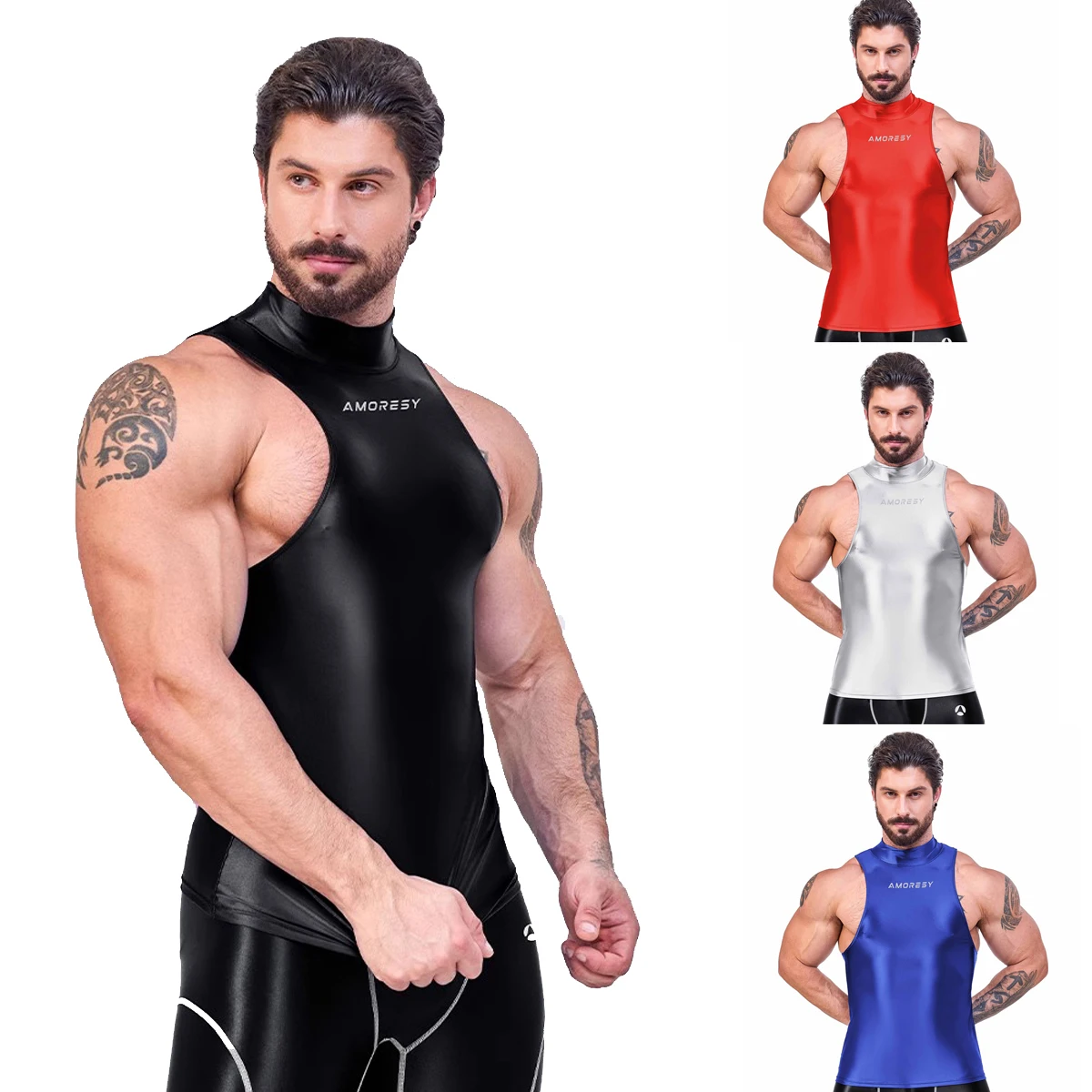 AMORESY Hercules Series Men's High Collar Sports Vest Breathable Training Tank Top Tight Fitness Shape Bottom Inner Wear
AMORESY Hercules Series Men's High Collar Sports Vest Breathable Training Tank Top Tight Fitness Shape Bottom Inner Wear