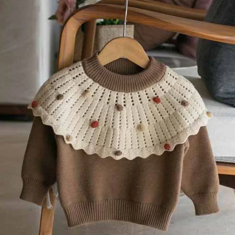 Autumn Winter Baby Girls Knitting Pullover Tops Handmade Wool Ball Splicing Kids Knitting Clothing Baby Girls Pullover Sweater
Autumn Winter Baby Girls Knitting Pullover Tops Handmade Wool Ball Splicing Kids Knitting Clothing Baby Girls Pullover Sweater