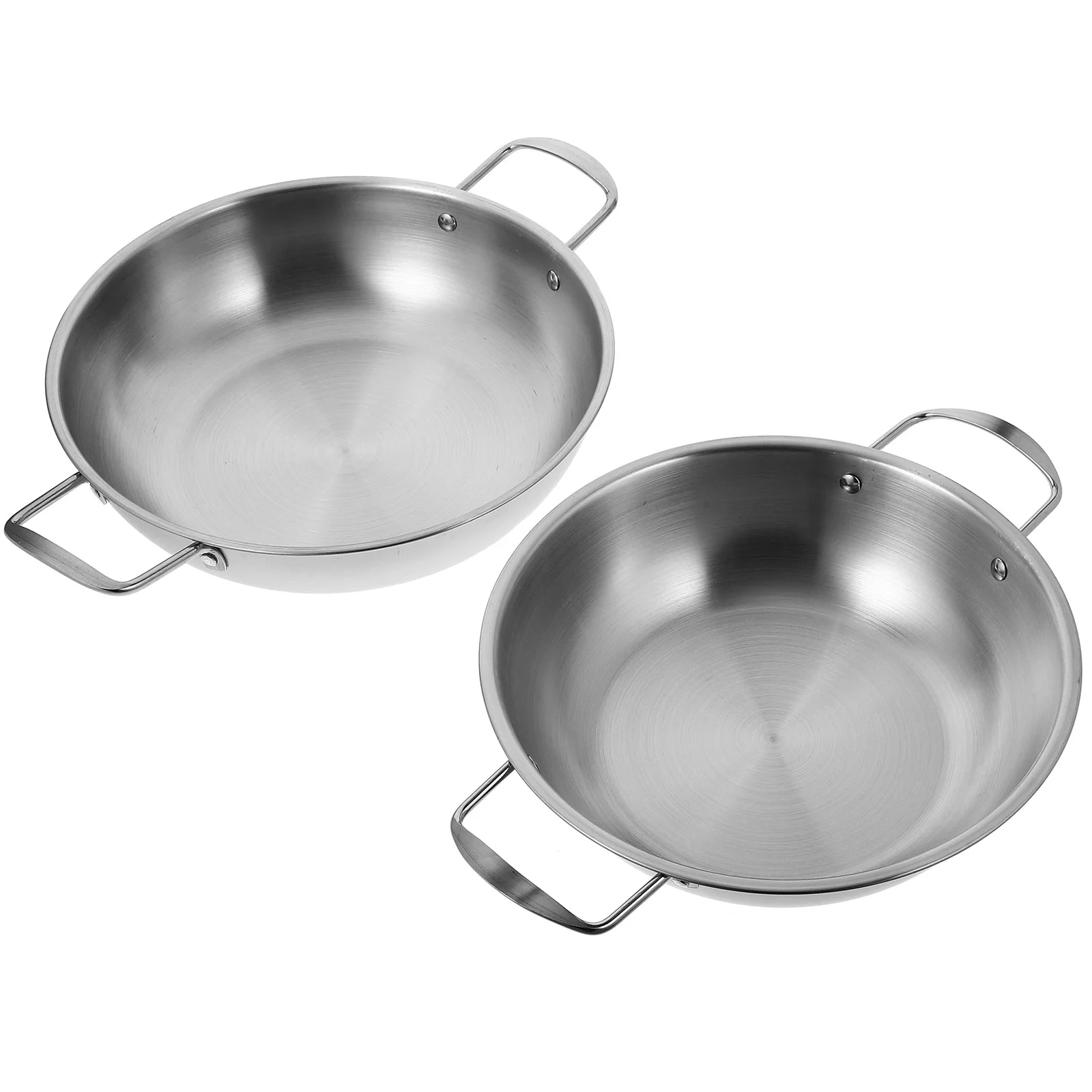 2 Pcs Wok 32cm Cooking Pan Double Handle Cooking Pan Kitchen Stainless Steel Wok Cookware Hot Pot Camping Hiking
2 Pcs Wok 32cm Cooking Pan Double Handle Cooking Pan Kitchen Stainless Steel Wok Cookware Hot Pot Camping Hiking
