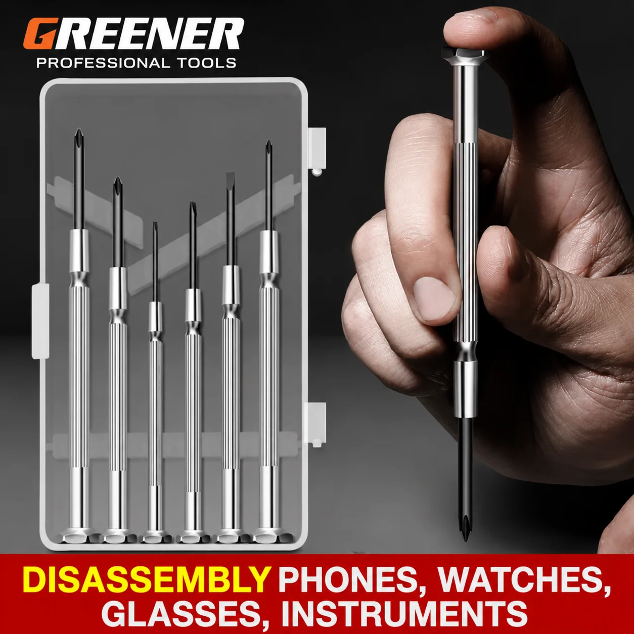 6PCS Mini Precision Screwdriver Set Phillips Slotted Screwdriver Repair Tool Kit for Eyeglasses Watch Jewelry Electronics
6PCS Mini Precision Screwdriver Set Phillips Slotted Screwdriver Repair Tool Kit for Eyeglasses Watch Jewelry Electronics