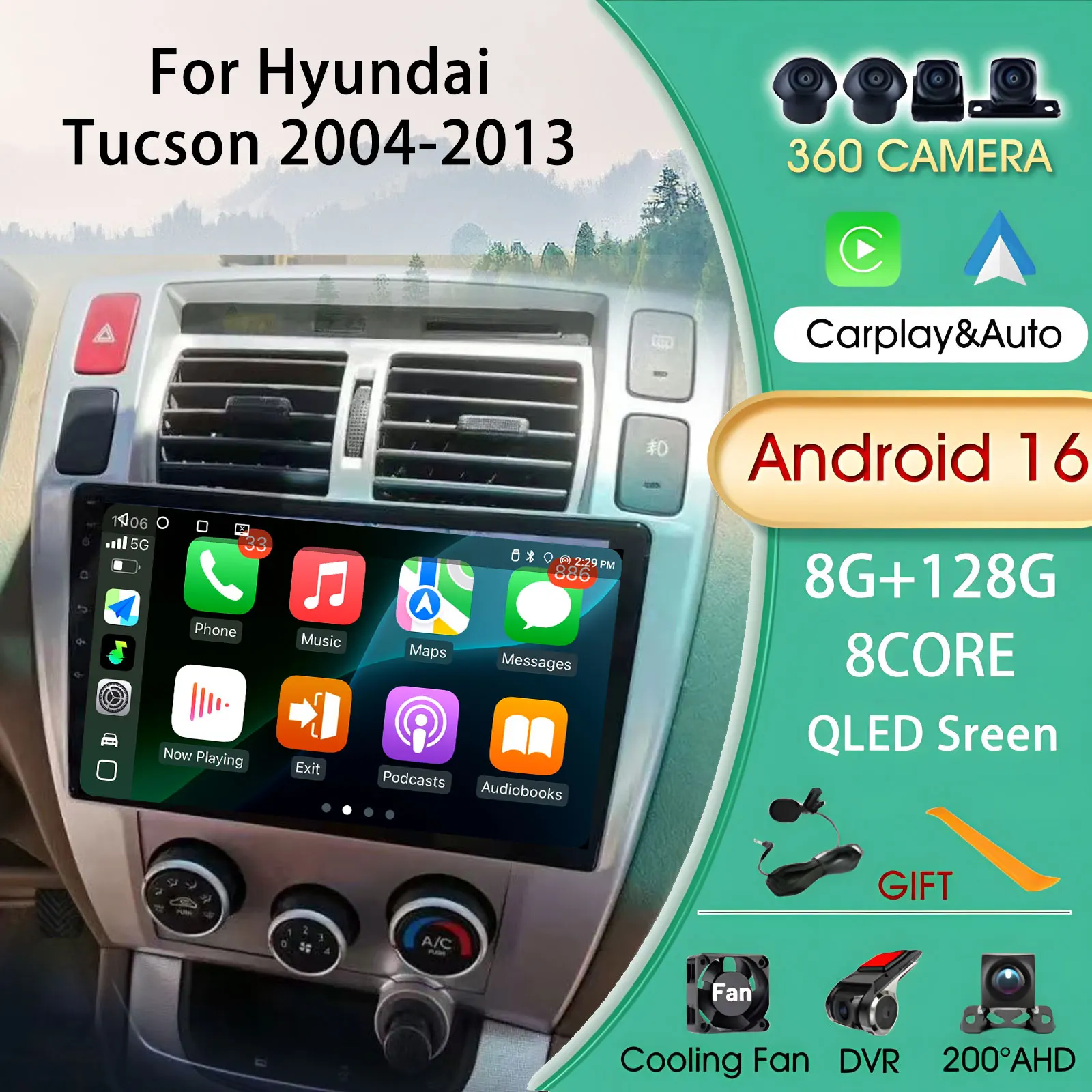 Carplay Android Auto Multimedia Automotive for Hyundai Tucson 2004-2013 Car Radio Autoradio Bluetooth Car Audio Multimedia Play
Carplay Android Auto Multimedia Automotive for Hyundai Tucson 2004-2013 Car Radio Autoradio Bluetooth Car Audio Multimedia Play