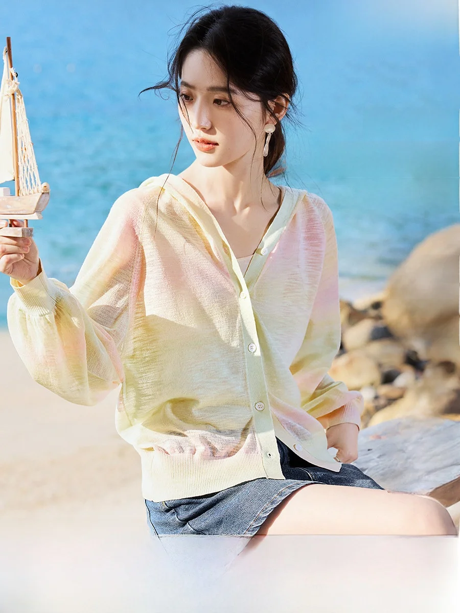 XWI Macaron Gradient Knitted Cardigan Women's Summer Thin Unique Beautiful Hooded Open-Shirt Fashionable Commute Style Long S...
XWI Macaron Gradient Knitted Cardigan Women's Summer Thin Unique Beautiful Hooded Open-Shirt Fashionable Commute Style Long S...