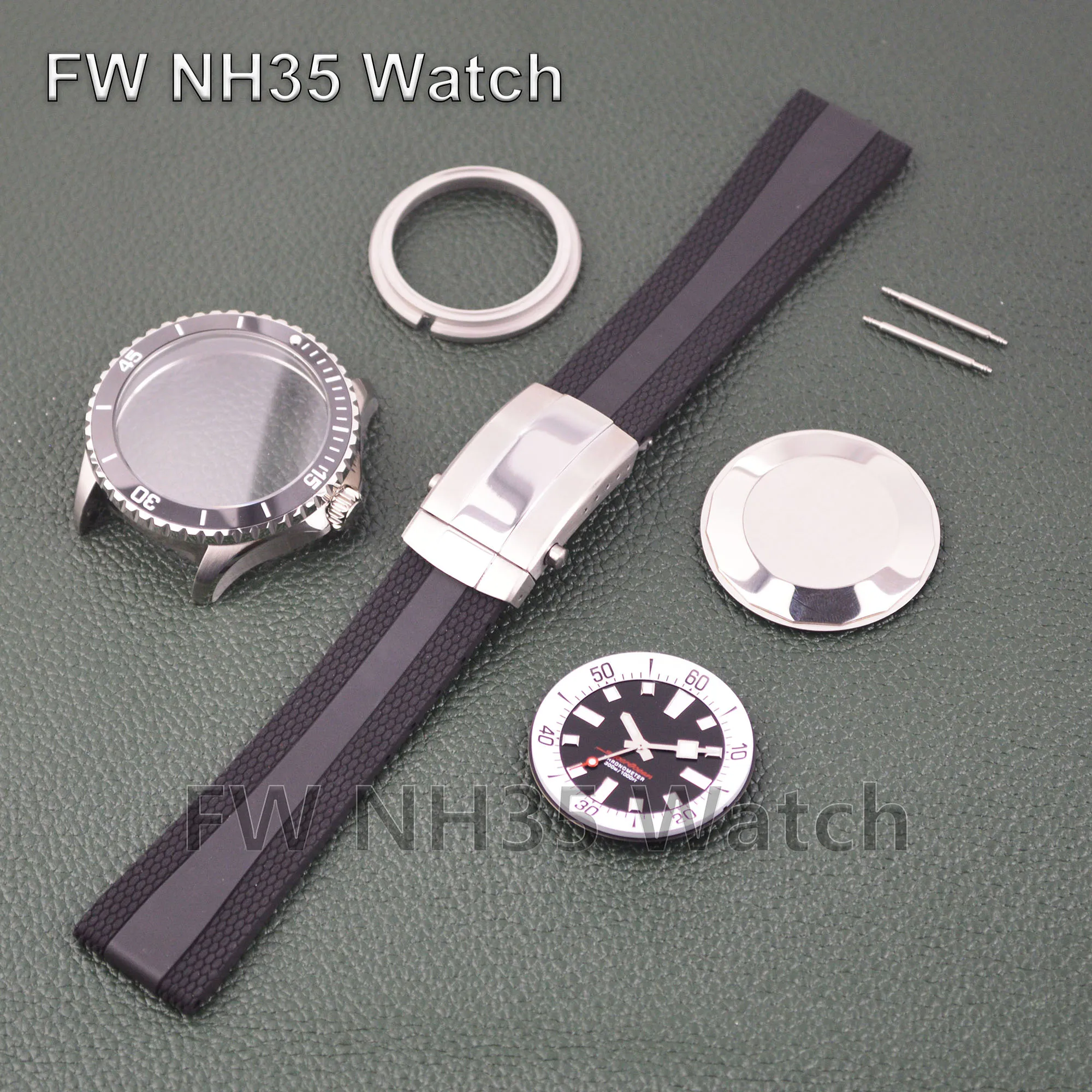 NH35 Watch Case Rubber Strap Luminous Dial Hands for Superocean Sapphire Glass 20ATM Waterproof 44mm Case fit NH35 Movement
NH35 Watch Case Rubber Strap Luminous Dial Hands for Superocean Sapphire Glass 20ATM Waterproof 44mm Case fit NH35 Movement