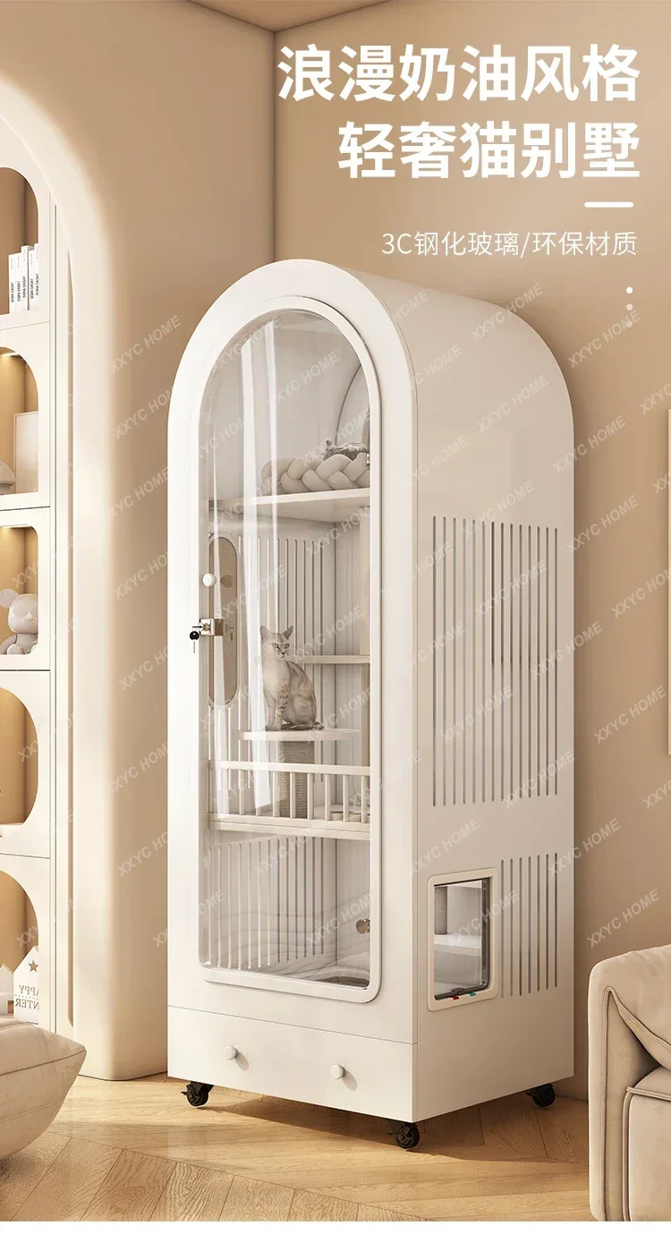 Arch Small Integrated Luxury Panoramic Tempered Glass House High-End Cat Cage Cabinet
Arch Small Integrated Luxury Panoramic Tempered Glass House High-End Cat Cage Cabinet