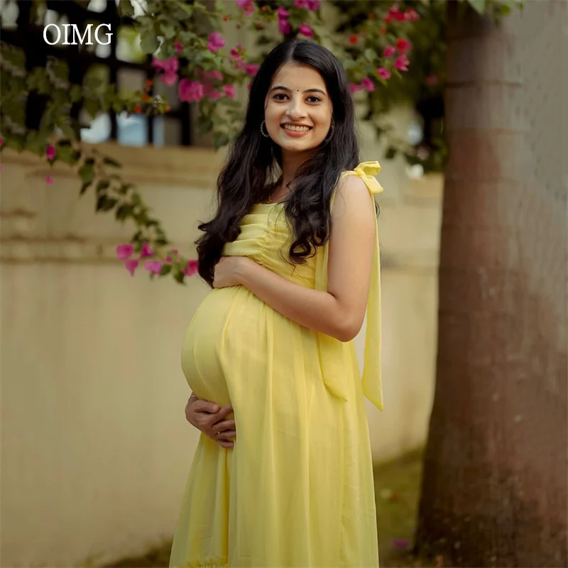 OIMG Maxi Yellow Bow Strap A Line Prom Gowns Chiffon Pregnant Gown Ankle Length Evening Dress vestidos de festa Customized
OIMG Maxi Yellow Bow Strap A Line Prom Gowns Chiffon Pregnant Gown Ankle Length Evening Dress vestidos de festa Customized