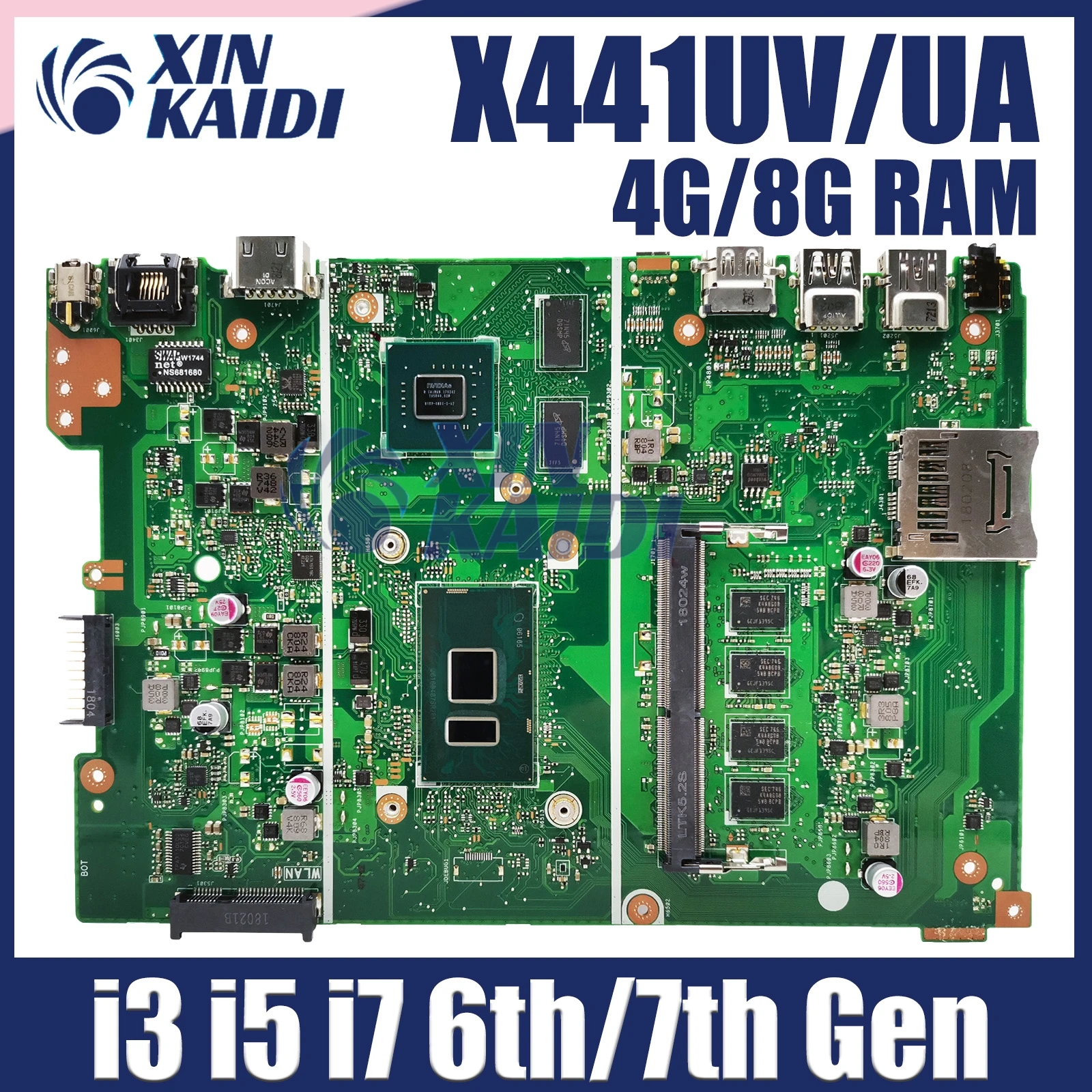 X441UA Laptop Motherboard For ASUS X441UB X441UV X441UF X441UAK F441U A441U Mainboard CPU I3 I5 I7 6th 7th Gen 8GB/4GB-RAM
X441UA Laptop Motherboard For ASUS X441UB X441UV X441UF X441UAK F441U A441U Mainboard CPU I3 I5 I7 6th 7th Gen 8GB/4GB-RAM