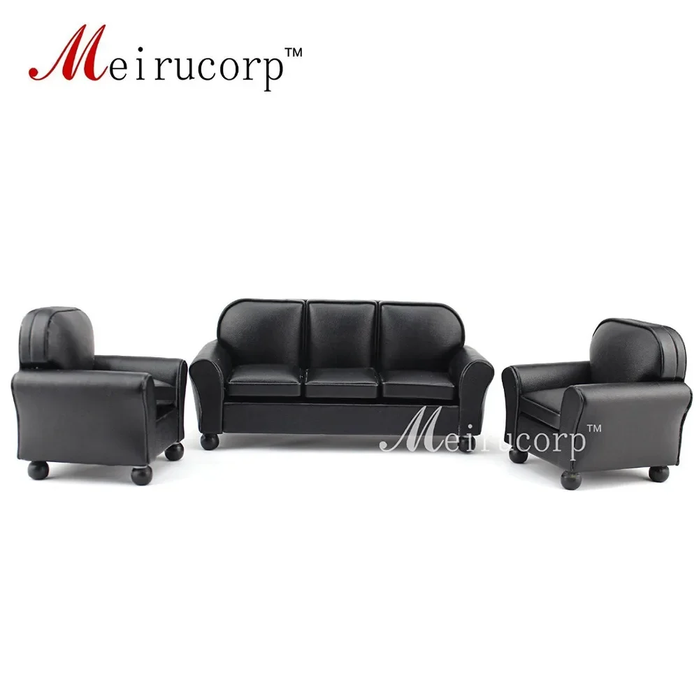 Dollhouse furniture 1/12 scale Miniature black leather Sofa and chair 3 pcs set
Dollhouse furniture 1/12 scale Miniature black leather Sofa and chair 3 pcs set