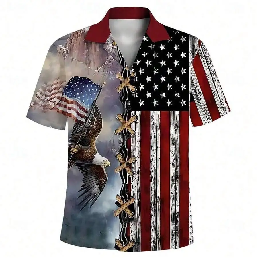 Mens 3D Printed American Flag Patriotic Casual Short Sleeve Shirt Camp Collar Summer
Mens 3D Printed American Flag Patriotic Casual Short Sleeve Shirt Camp Collar Summer