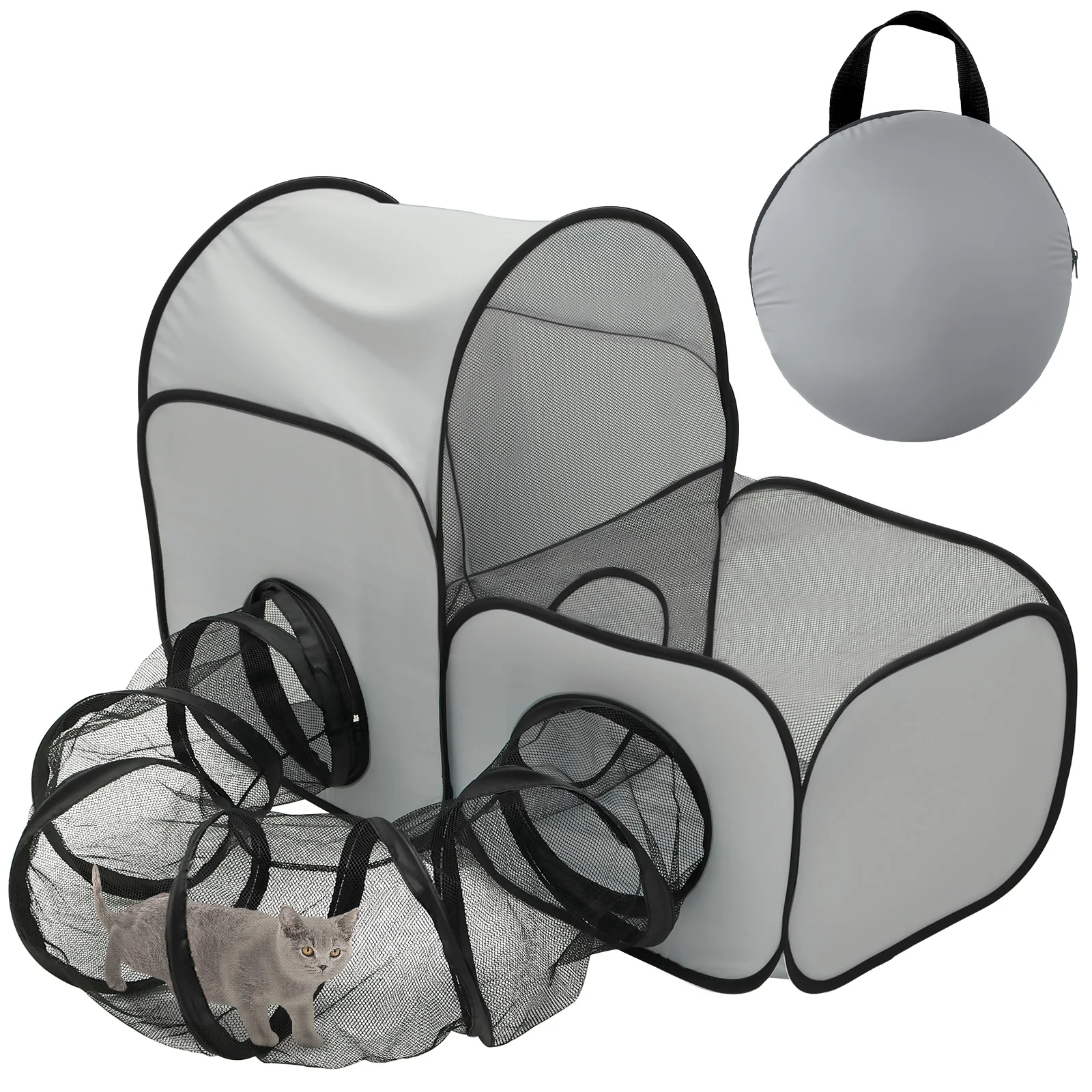 Outdoor Cat Enclosure Foldable Small Animal Playpen Tunnel Breathable Cat Playground Tent with Storage Bag for Pet
Outdoor Cat Enclosure Foldable Small Animal Playpen Tunnel Breathable Cat Playground Tent with Storage Bag for Pet