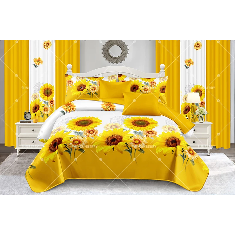 Wholesale 12 Pieces Bed Sheet Cotton Filling Quilt Cover Luxury Sunflower Bedspread Set Match Curtain Bedding Set
Wholesale 12 Pieces Bed Sheet Cotton Filling Quilt Cover Luxury Sunflower Bedspread Set Match Curtain Bedding Set