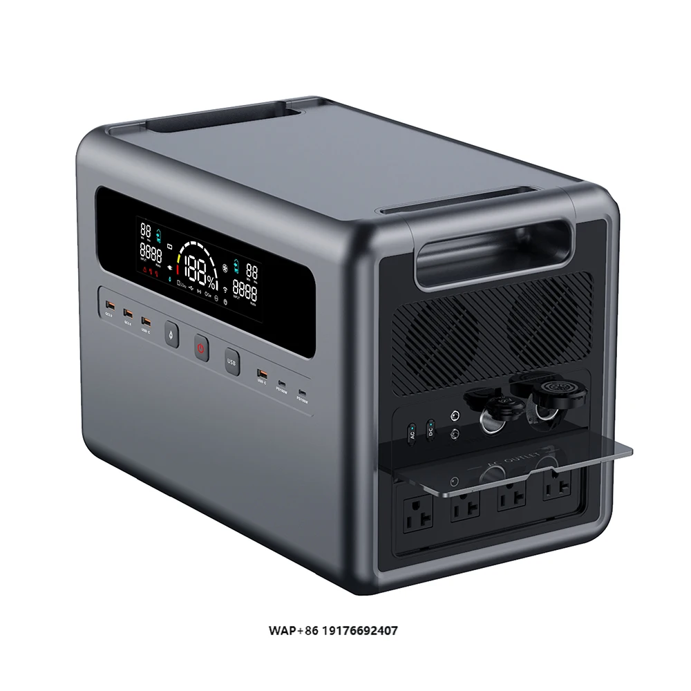 2304Wh LiFePO4 Battery Expandable Solar Generator 2400W Backup Battery Power Station with PD 100W USB-C for Emergencies, Camping
2304Wh LiFePO4 Battery Expandable Solar Generator 2400W Backup Battery Power Station with PD 100W USB-C for Emergencies, Camping