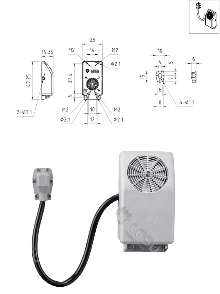 LESU 1/14 RC Toy Truck Metal External Air Conditioner Model G-6220 For Tamiya Rc 1/14 Tractor Truck Series Parts DIY Accessories
LESU 1/14 RC Toy Truck Metal External Air Conditioner Model G-6220 For Tamiya Rc 1/14 Tractor Truck Series Parts DIY Accessories