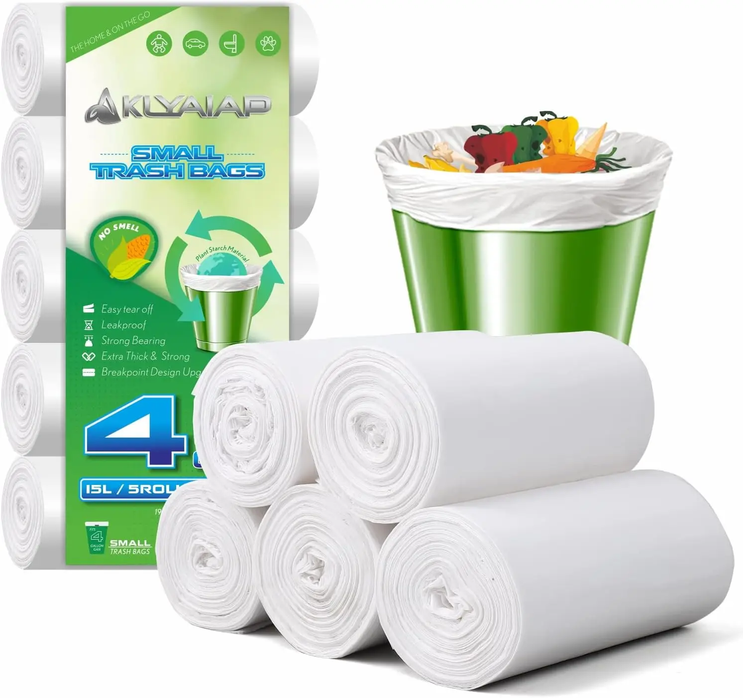 220 Counts 4 Gallon Biodegradable Trash Bags, Tear & Leak Resistant for Bathroom and Kitchen, White
220 Counts 4 Gallon Biodegradable Trash Bags, Tear & Leak Resistant for Bathroom and Kitchen, White