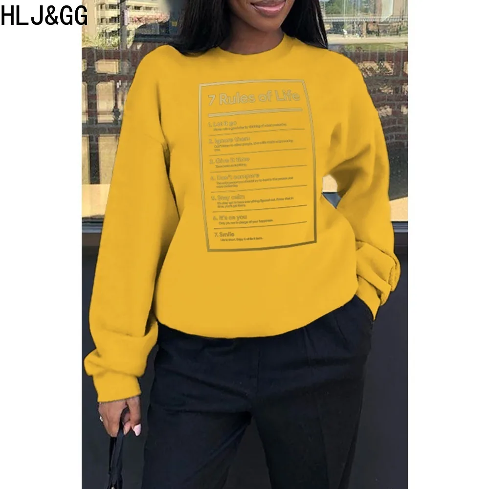HLJ&GG Casual Letter Printing Loose Tops Women Round Neck Long Sleeve Pullover Autumn Casual Female Matching Sporty Clothes 2023
HLJ&GG Casual Letter Printing Loose Tops Women Round Neck Long Sleeve Pullover Autumn Casual Female Matching Sporty Clothes 2023