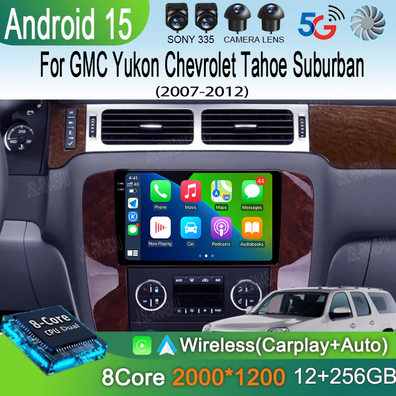 Android 15 Carplay Auto Car Radio For GMC Yukon Chevrolet Tahoe Suburban 2007 - 2012 Multimedia Player GPS Navigation Stereo DSP
Android 15 Carplay Auto Car Radio For GMC Yukon Chevrolet Tahoe Suburban 2007 - 2012 Multimedia Player GPS Navigation Stereo DSP