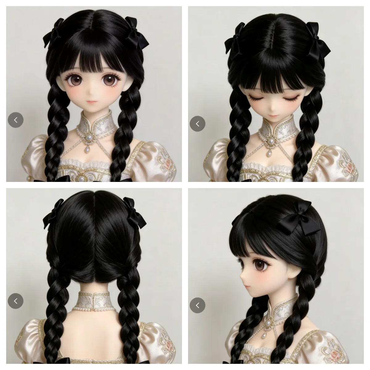 Wigs doll wig doll accessories double-braided black wig, BJD wig 1/3 1/4 1/6 doll hair free shipping
Wigs doll wig doll accessories double-braided black wig, BJD wig 1/3 1/4 1/6 doll hair free shipping