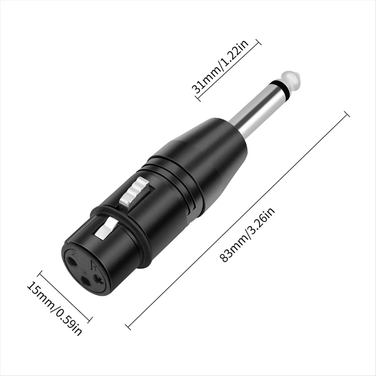 (A23G) 6.35mm Mono Male to XLR 3 Pin Female Audio Plug Converter Adapter Connector for Headphone Microphone Amplifier
(A23G) 6.35mm Mono Male to XLR 3 Pin Female Audio Plug Converter Adapter Connector for Headphone Microphone Amplifier